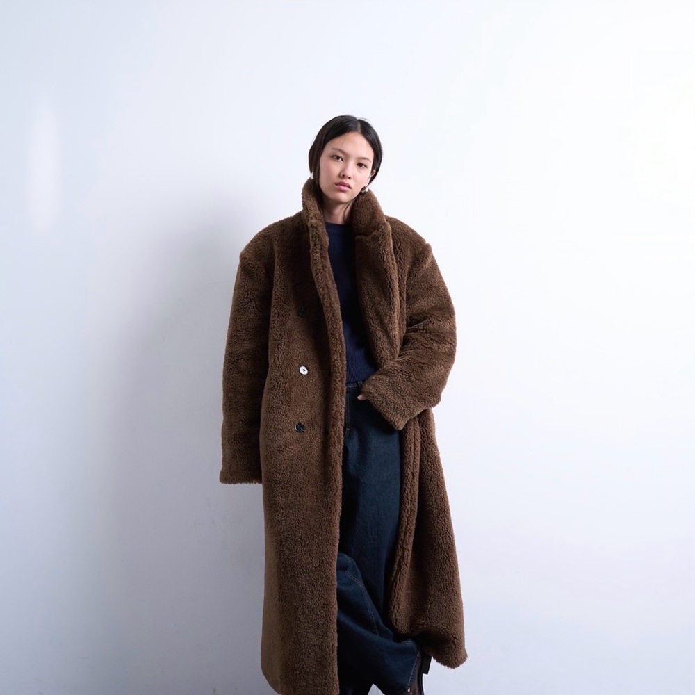 ASOS Women's Brown Faux Fur Coat- NWT